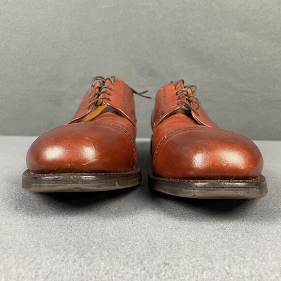 Allen Edmonds Shoes Men Size 13 B Brown Leather Cap Toe Brogue Derby Vibram main image 6
